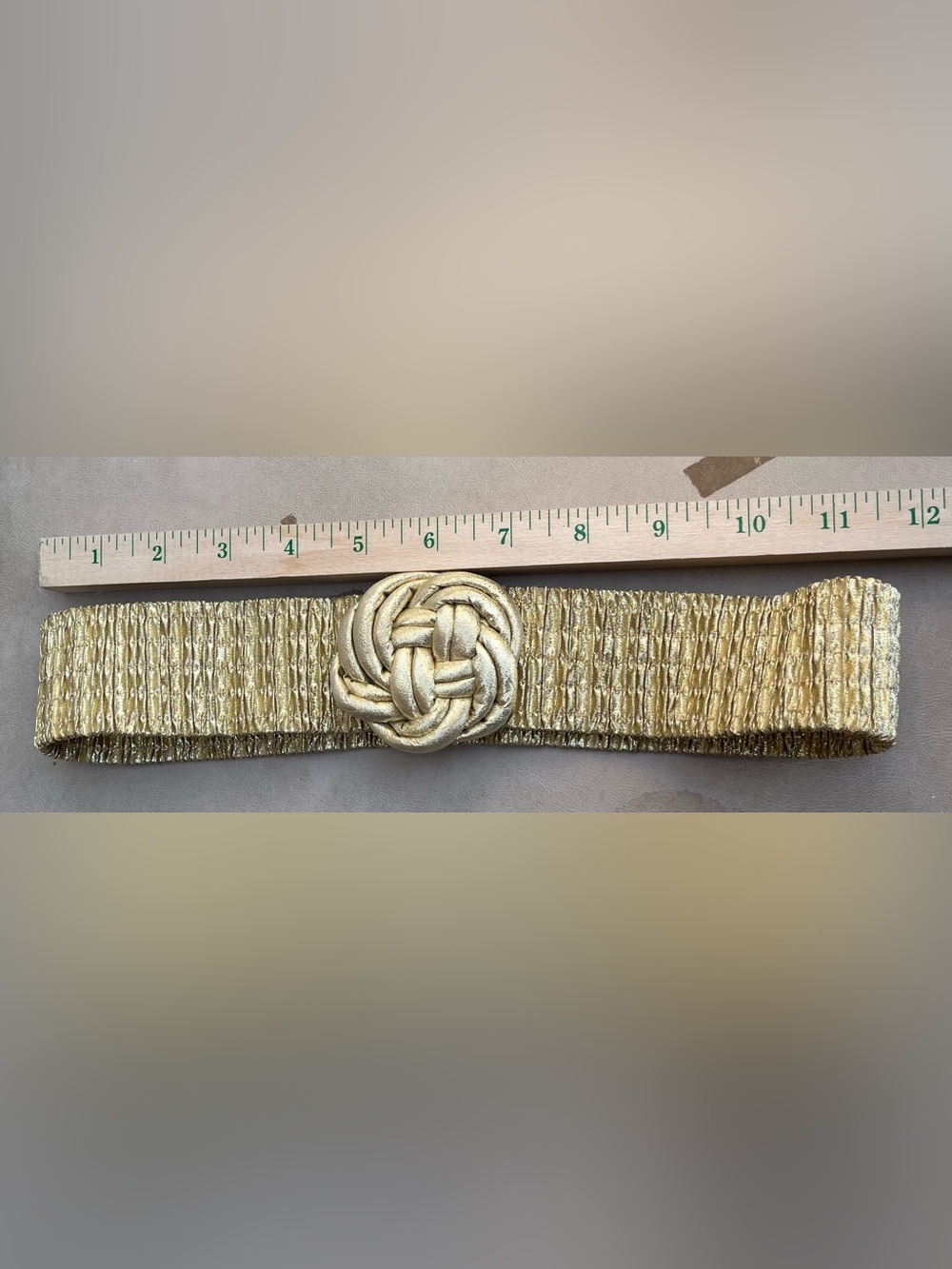 Vintage Gold Braided Knot Stretch Cinch Belt - Women Accessories